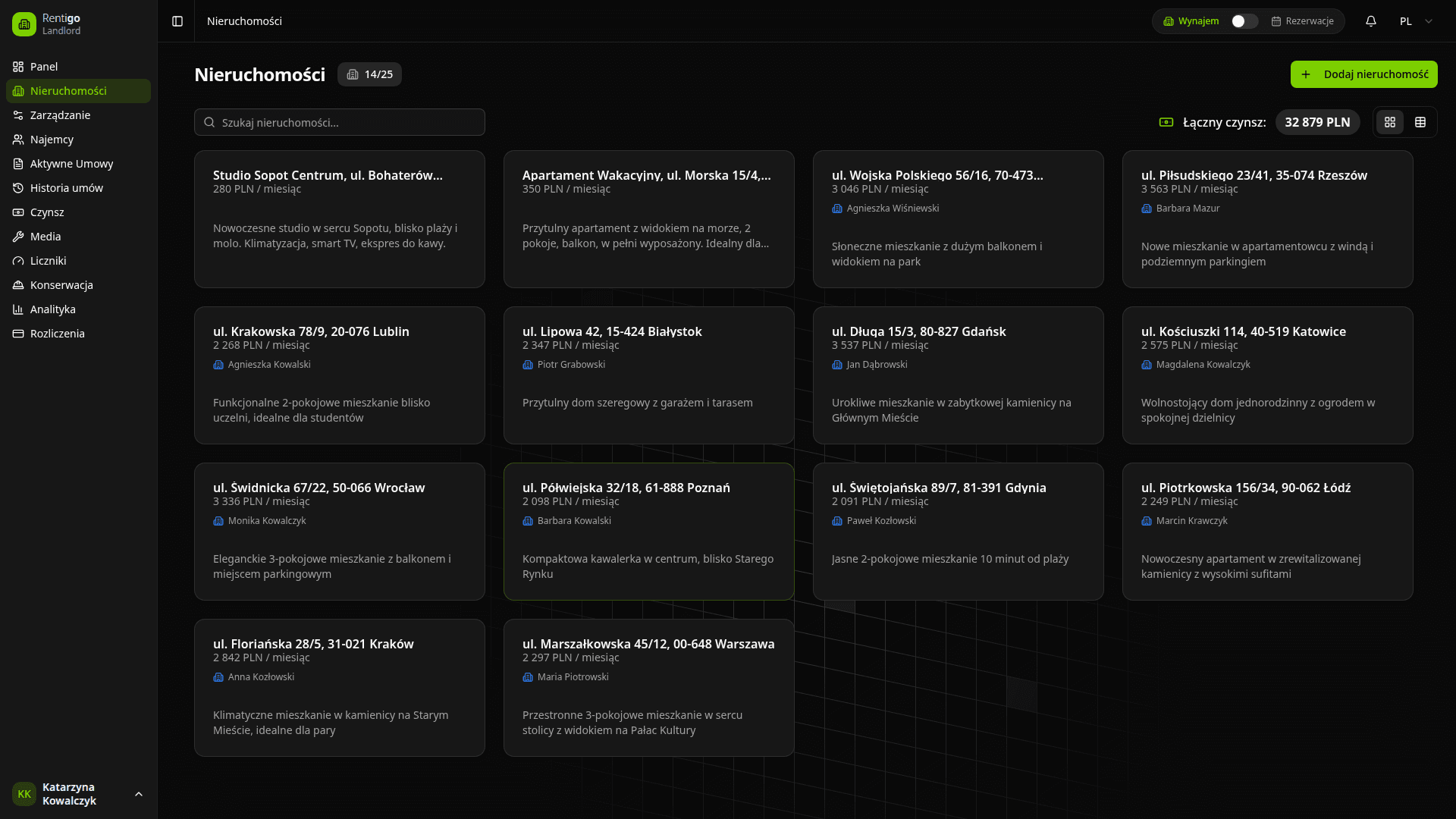 Lista nieruchomości